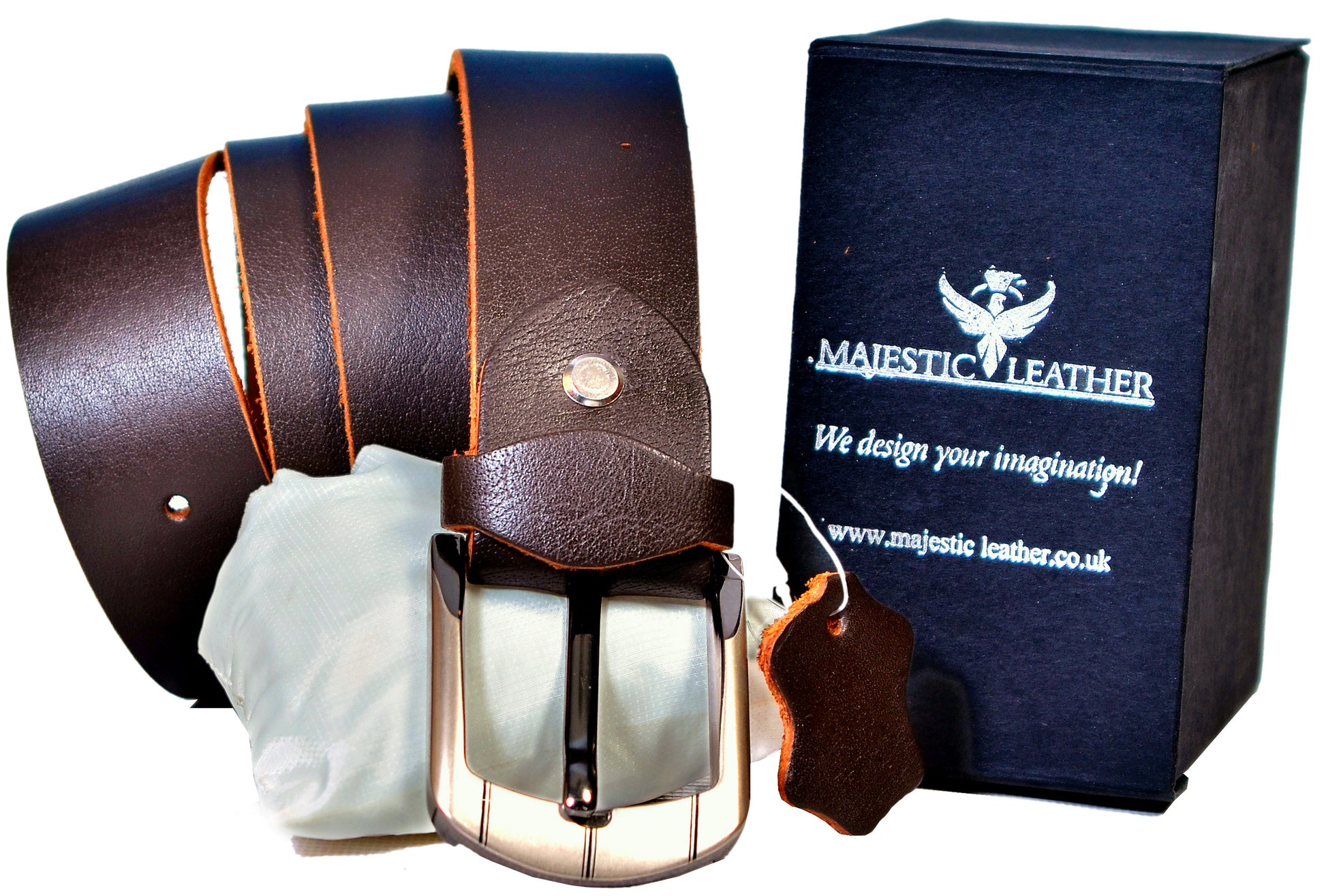 Men's Rustic Buffalo Brown Geninune Leather Belt Majestic Leather