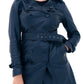 New Ladies Women Black Genuine Real Leather Trench Coat