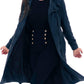 New Ladies Women Black Genuine Real Leather Trench Coat