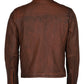 Distressed Cafe Racer Brown Leather Jacket | Majestic Leather — side profile | Majestic Leather UK