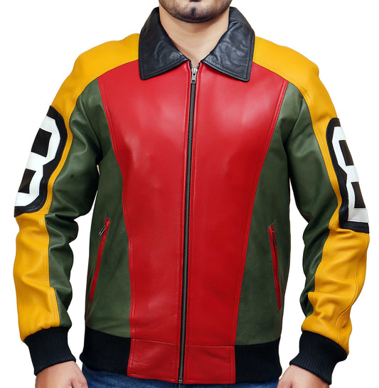 Seinfeld Michael Hoban 8 ball Mens Bomber Jacket Real Leather | Majestic Leather — front view | Majestic Leather UK