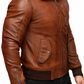 Men's New Tan Safari Biker Hooded Brown Lambskin Leather Jacket| Majestic Leather Majestic Leather