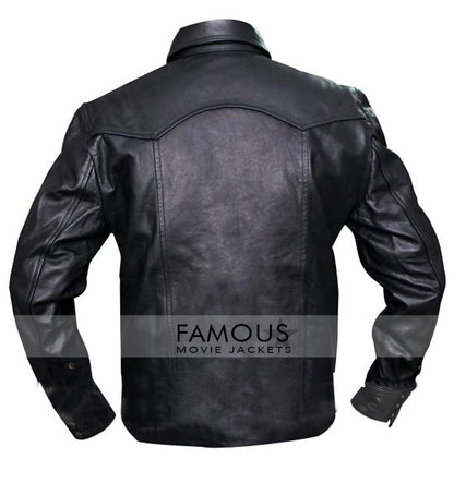 Walking Dead The Governor Black Leather Jacket | Majestic Leather — back view | Majestic Leather UK