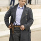 Majestic Leather - Capitaine Jack Harkness Gris Laine Tissu Fashion Caban