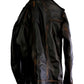Majestic Leather - Mens Biker Motorcycle Vintage Cafe Racer Distressed Black Real Leather Jacket