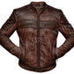 Majestic Leather - Men's Biker Vintage Motorcycle Distressed Brown Cafe Racer Leather Jacket