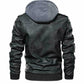 Majestic Leather - Men's Genuine Real Leather Jacket Black Bomber Winter Hooded Jacket Coat