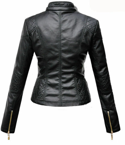 Majestic Leather - Women's Lambskin Genuine Leather Motorcycle Slim Fit Designer Biker Jacket