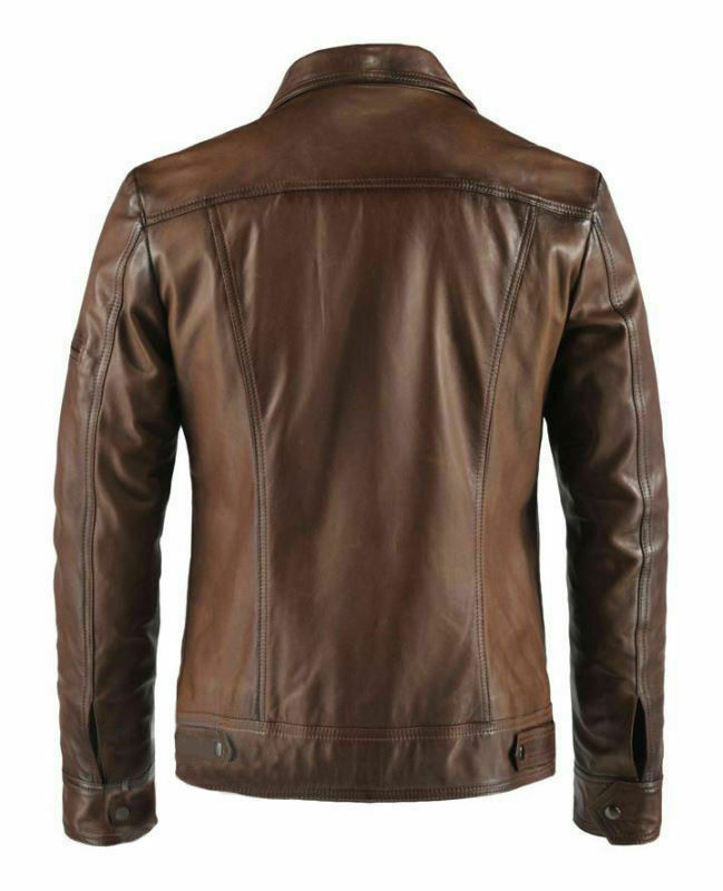 Majestic Leather - MENS GENUINE LEATHER JACKET SLIM FIT REAL BIKER RETRO NEW