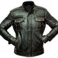 Majestic Leather - Men's Vintage Rivet Biker Style Motorcycle Cafe Racer Distressed Leather Jacket