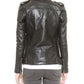 Majestic Leather - Womens Black Biker Motorcycle Slim fit Leather Jacket-BNWT