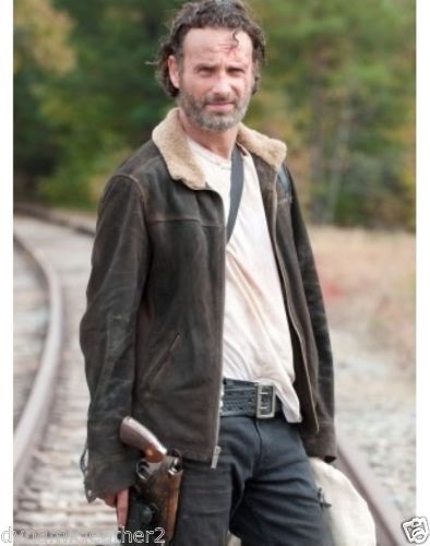 Majestic Leather - THE WALKING DEAD RICK GRIMES - ANDREW LINCOLN 100% SUEDE LEATHER JACKET-BNWT