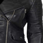 Majestic Leather - Women's Stylish Gal Gadot Black Slim Fit Biker Style Moto Real Leather Jacket