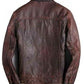 Majestic Leather - Mens Trucker Brown Real Genuine Leather Biker Cafe Racer vintage Jacket