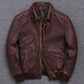Majestic Leather - Men's Brown Biker Motorcycle Vintage Cafe Racer Real Leather Bomber Jacket