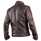 Majestic Leather - Mens Cafe Racer Stylish Biker Brown Distressed Leather Jacket