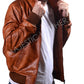 Majestic Leather - Men's Biker Motorcycle Vintage Rust Brown Bomber Winter Leather Jacket-BNWT
