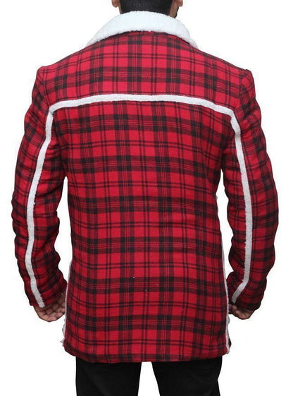Majestic Leather - Deadpool Wade Wilson Ryan Reynolds Red Shearling Men Fashion Coat Jacket
