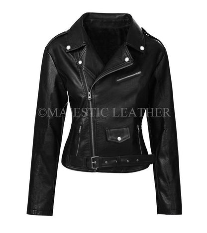 Majestic Leather - Riverdale Southside Serpents Jughead Jones Femmes Veste Motard Simili Cuir