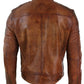 Majestic Leather - Mens Brown Vintage Antique Cafe Racer MC motorbike Leather jacket