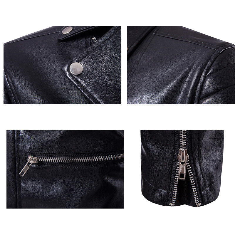 Majestic Leather - Men's Slim fit Lambskin Motorcycle Biker Jacket Genuine Black Jacket Leather