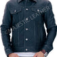 Majestic Leather - New Men's Trucker Black Vintage Biker Leather Jacket