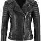 Majestic Leather - Women's Genuine Lambskin Leather Jacket Motorcycle Real Slim fit Biker Jacket