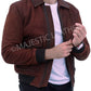 Majestic Leather - New Aviator Bomber Pilot Brown Nubuck Leather Jacket