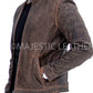 Majestic Leather - New Men's Distressed Cafe Racer Brown Leather Jacket