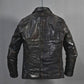 Majestic Leather - Mens Motorcycle Vintage Distressed Black Jacket Casual Biker Leather Jacket Coat