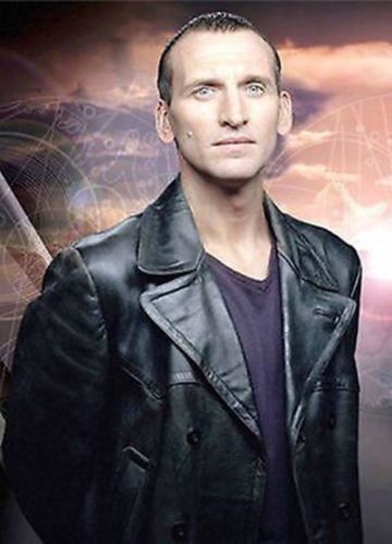 Majestic Leather - NEU HERREN Dr Who TV Serien Eccleston Schwarz Lederjacke/Mantel