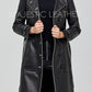 Majestic Leather - Ladies Women Black Genuine Real Leather Pea Coat - BNWT