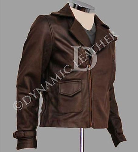 Majestic Leather - Avenger Captain America Brown Biker Genuine Costume Leather Jacket Chris Evans
