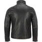Majestic Leather - Men's BLACK Rivet Leather Faded-Seam Jacket Genuine Leather Jacket