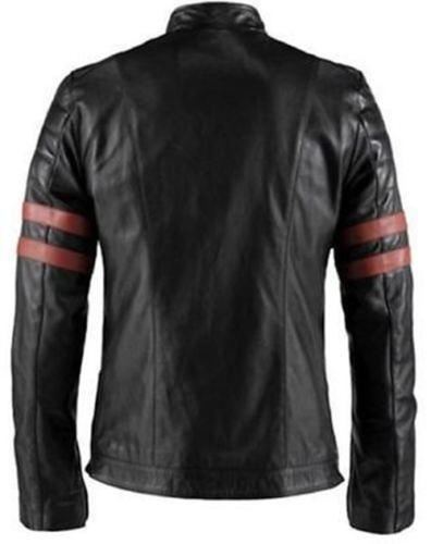 Majestic Leather - Fight Club Retro Hybrid Mayhem Brad Pitt Black Biker Jacket