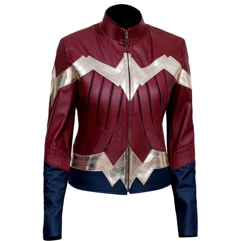 Majestic Leather - Wonder Woman Neues stilvolles Damen Halloween Kostüm Prty Lederjacke