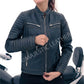 Majestic Leather - New Womens Black Rub Off Biker Style Real Lambskin Leather Jacket