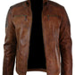 Majestic Leather - Mens Brown Vintage Antique Cafe Racer MC motorbike Leather jacket