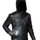 Majestic Leather - New Men's Motorcycle Brando Style Biker Real Leather Hoodie Jacket - Detach Hood
