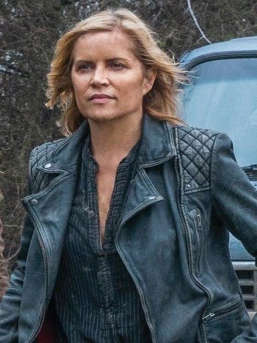 Majestic Leather - Fear The Walking Dead Madison Clark Distressed Black Quilted Ladies Jacket