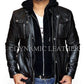 Majestic Leather - New Men's Motorcycle Brando Style Biker Real Leather Hoodie Jacket - Detach Hood