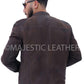 Majestic Leather - New Mens Choco Brown Real Lambskin Nubuck Snuff Premium Leather Jacket