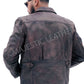 Majestic Leather - New Men's Aviator Distress Black Grey Real Leather Jacket
