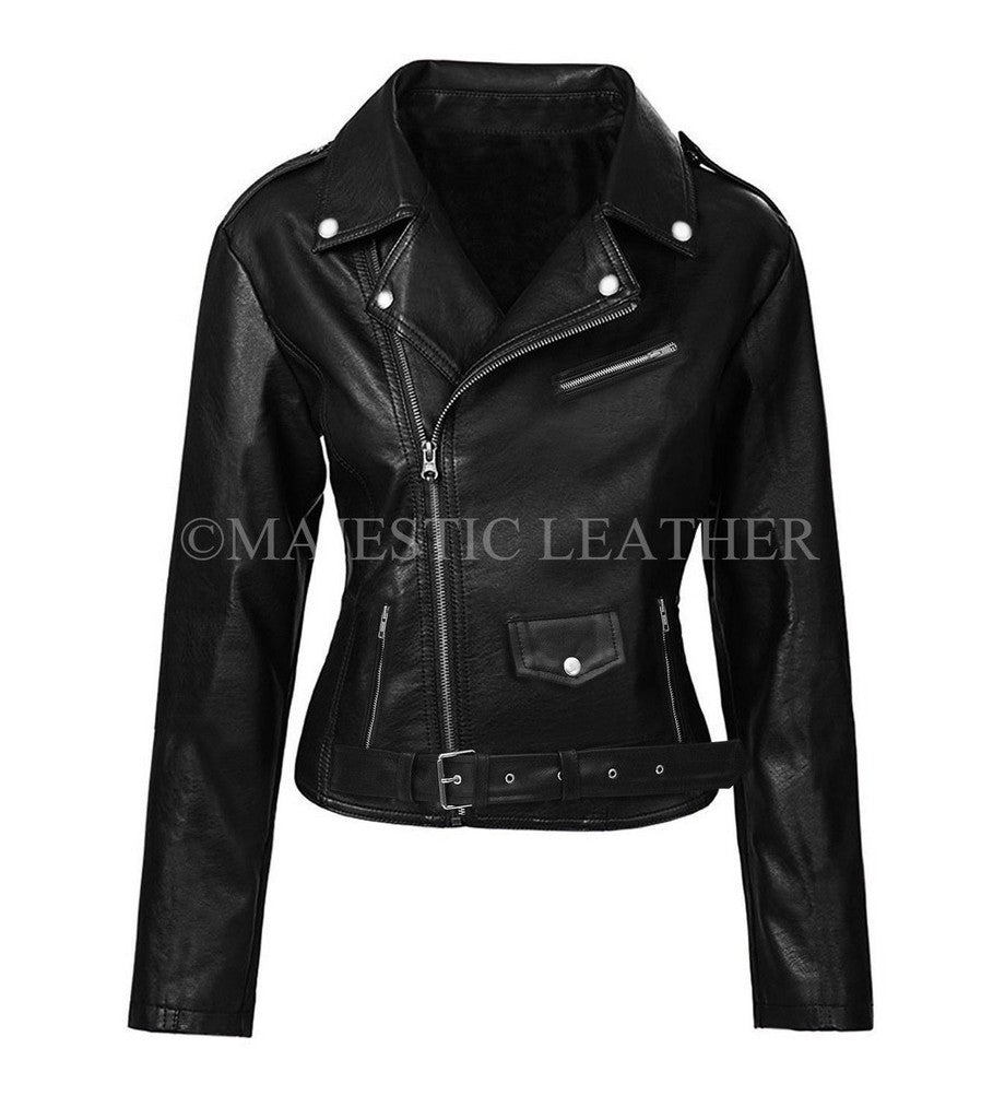 Majestic Leather - Riverdale Southside Serpents Jughead Jones Femmes Veste Motard Simili Cuir