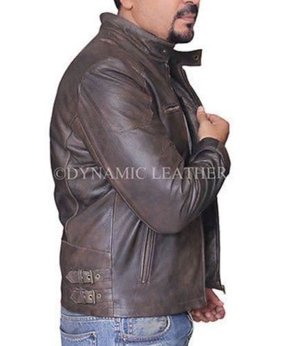 Majestic Leather - Captain America Civil War Steve Rogers Brown Distressed Cowhide Leather Jacket