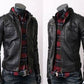 Majestic Leather - Mens Strap Pocket Slim Fit Stylish Sheepskin Leather Jacket