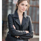 Majestic Leather - Women's Stylish Gal Gadot Black Slim Fit Biker Style Moto Real Leather Jacket