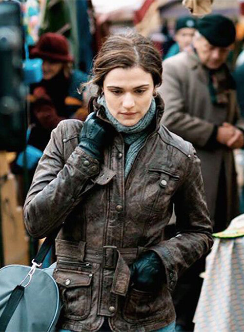 Majestic Leather - WOMENS DISTRESSED BROWN RACHEL WEISZ THE WHISTLEBLOWER LEATHER MID LENGTH JACKET