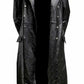 Majestic Leather - MENS GERMAN CLASSIC WW2 OFFICER MILITARY UNIFORM BLACK FAUX LEATHER TRENCH COAT