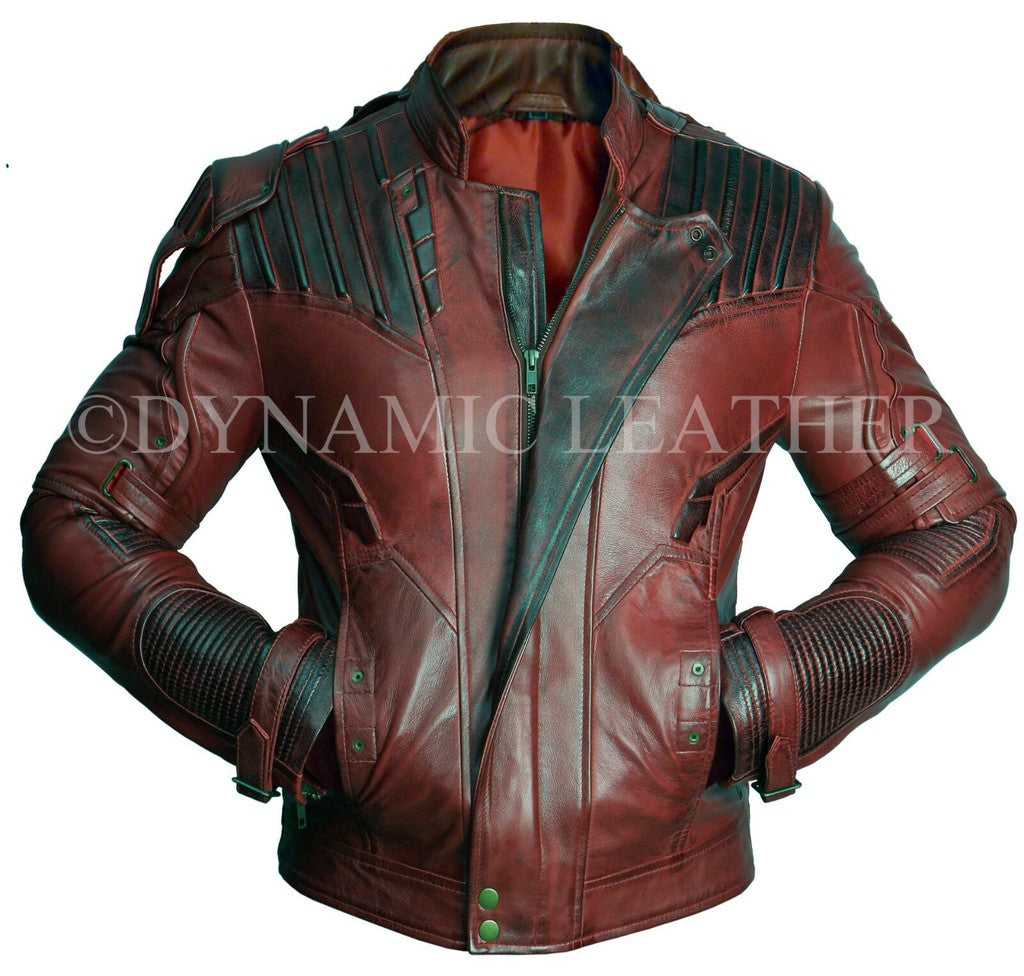 Majestic Leather - Guardians of the Galaxy 2 Star Lord Chris Pratt Maroon Real Leather Jacket